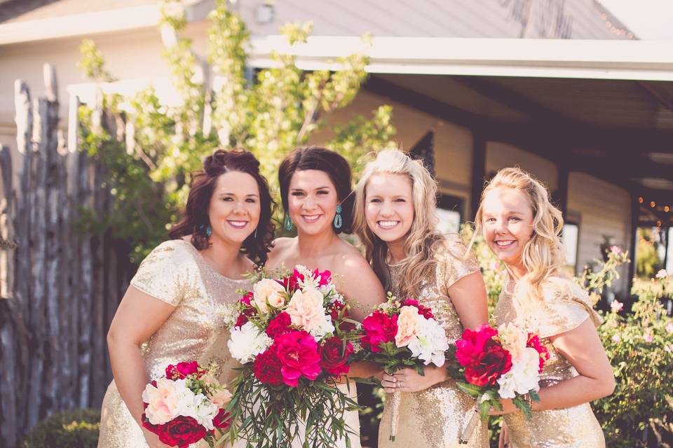 Bride and bridesmaids