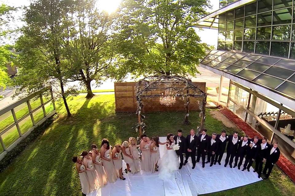 Using our drone we capture aerial footage at Chelsey and Steves wedding.