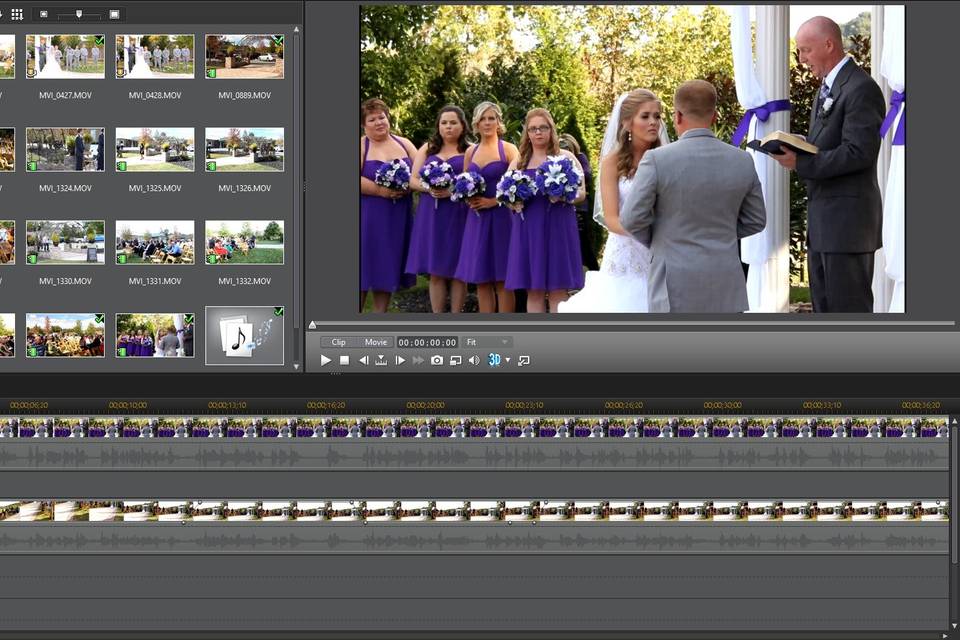 Screen shot of our editing process for Justin and Sarah.