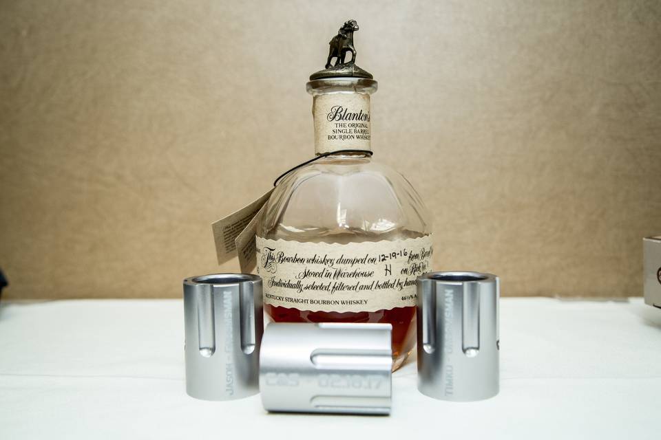 Six Shooter Shot Glasses & Blanton's Bourbon