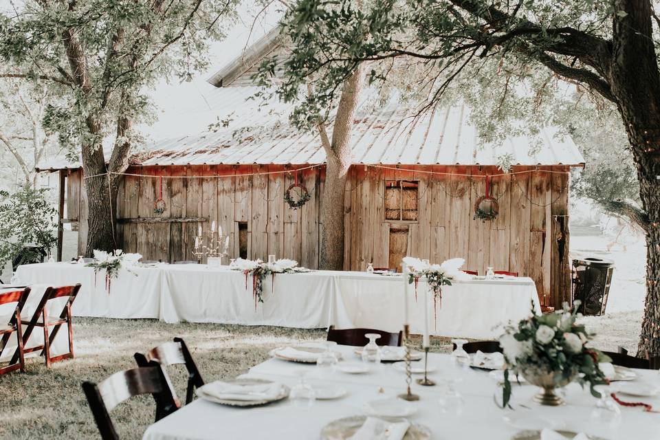 Back of barn reception