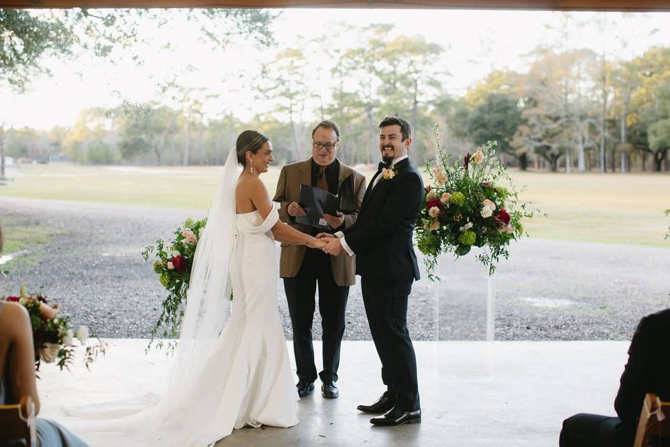 Ceremony under pavilion