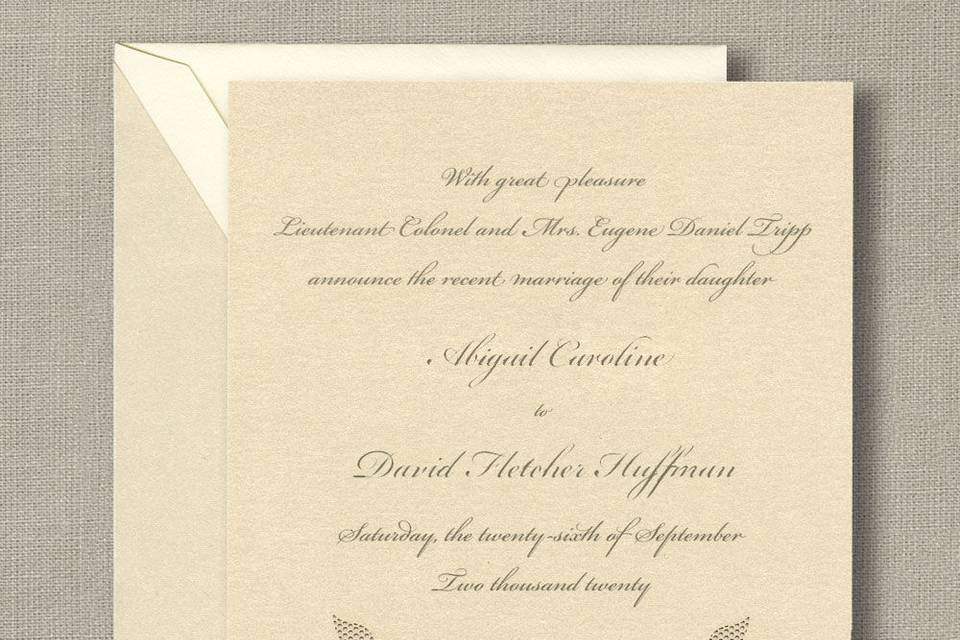 Lace trim Wedding Invitations by William Arthur