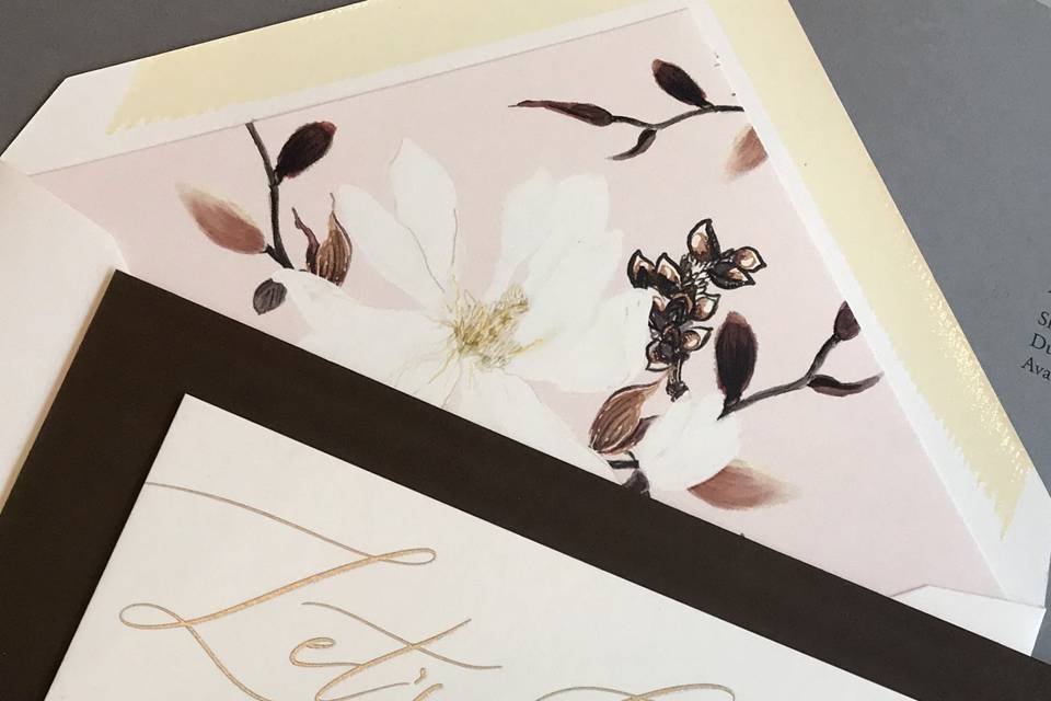 Sara’s new favorite digitally printed custom envelope liner by Arzberger Engravers