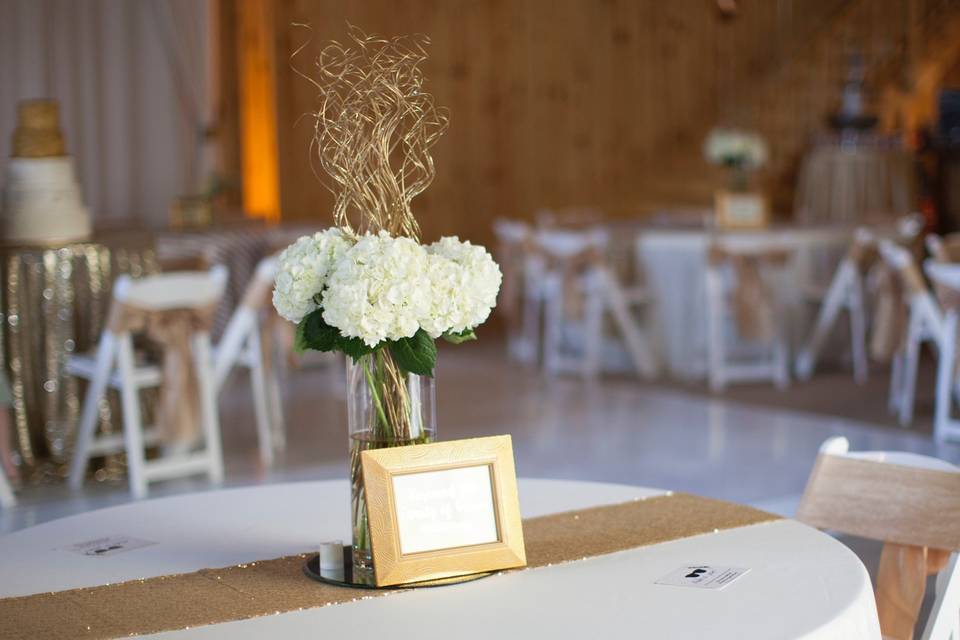 Some centerpieces we helped the bride design. She provided the fresh flowers and we  Photo by Melissa Albey Photographyprovided the other items! We love seeing everyone's different visions brought to life.