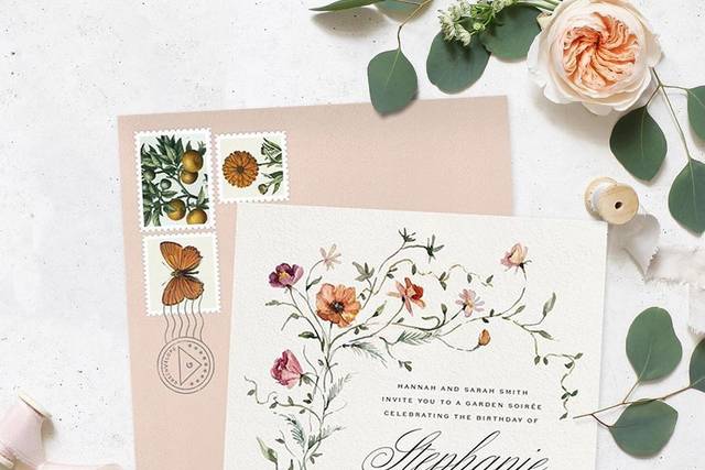 Watercolor floral frame