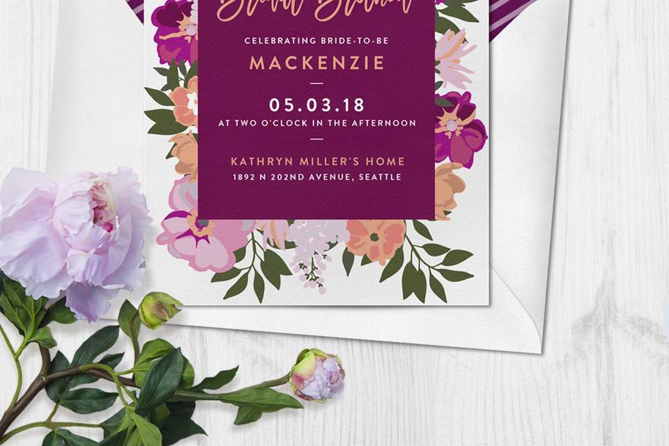 Floral bridal brunch invite