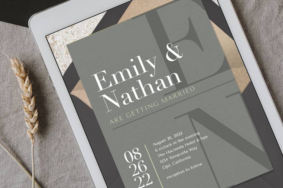 Modern typographic invitation