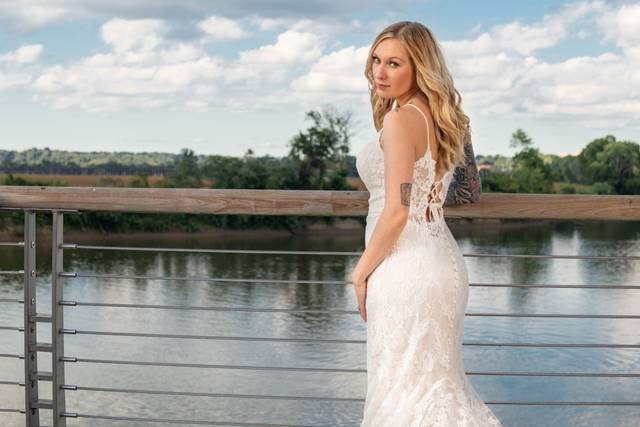 Bridal portrait by water