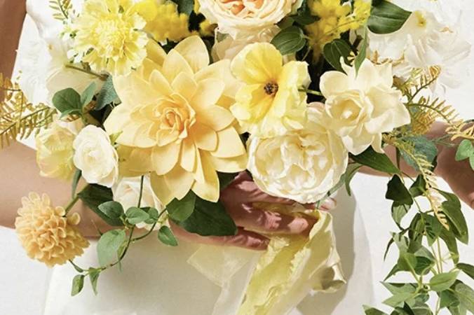 Silk floral bridal bouquet