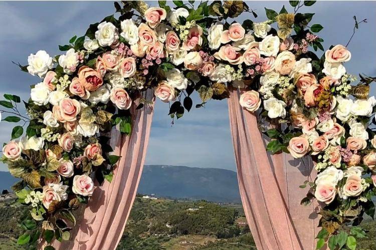 Blush Silk Floral Wedding Arch
