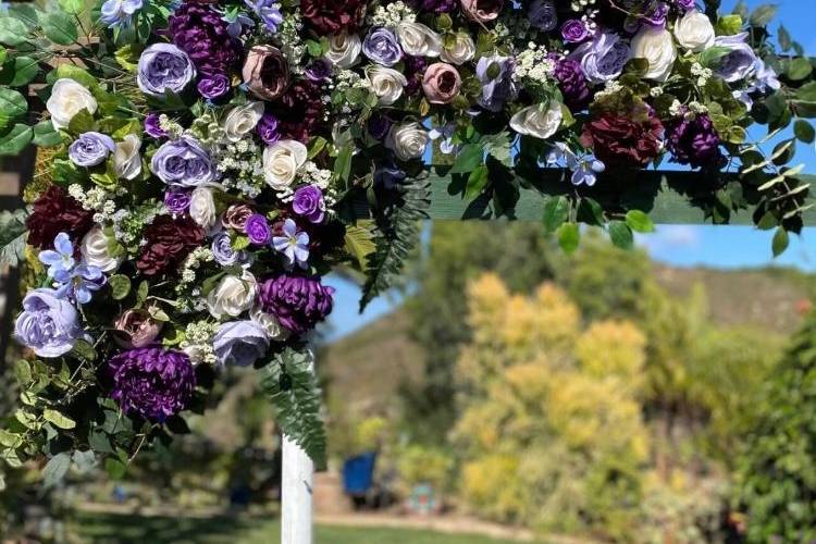Purple Silk Wedding Arch