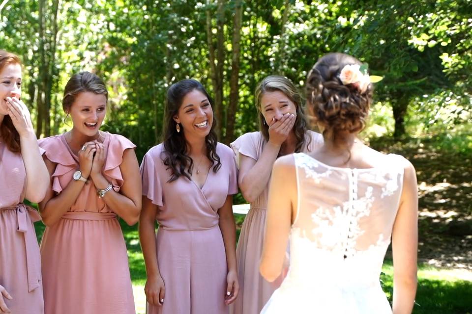 Bridesmaid's first look