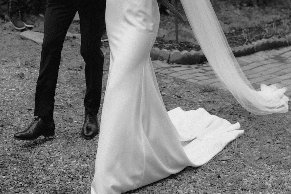 Bride and groom exit