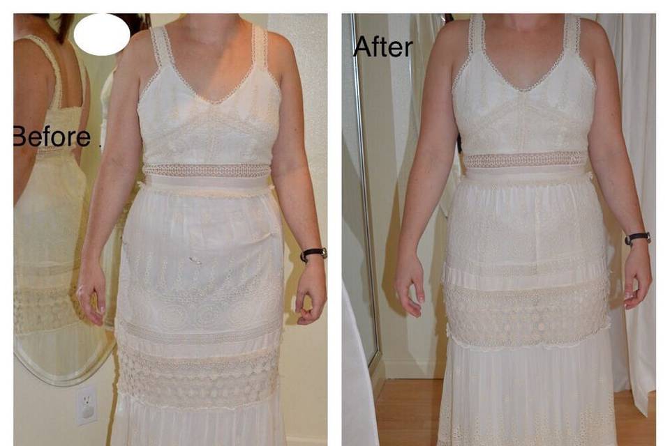 Wedding dress fit alteration