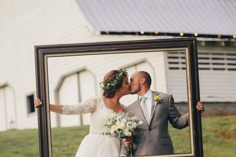 Bride and groom frame