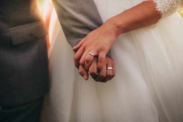 Bride and groom rings