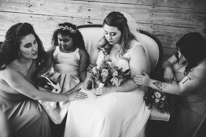 Bridesmaids fray for bride