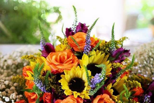 Large bouquet with sunflowers