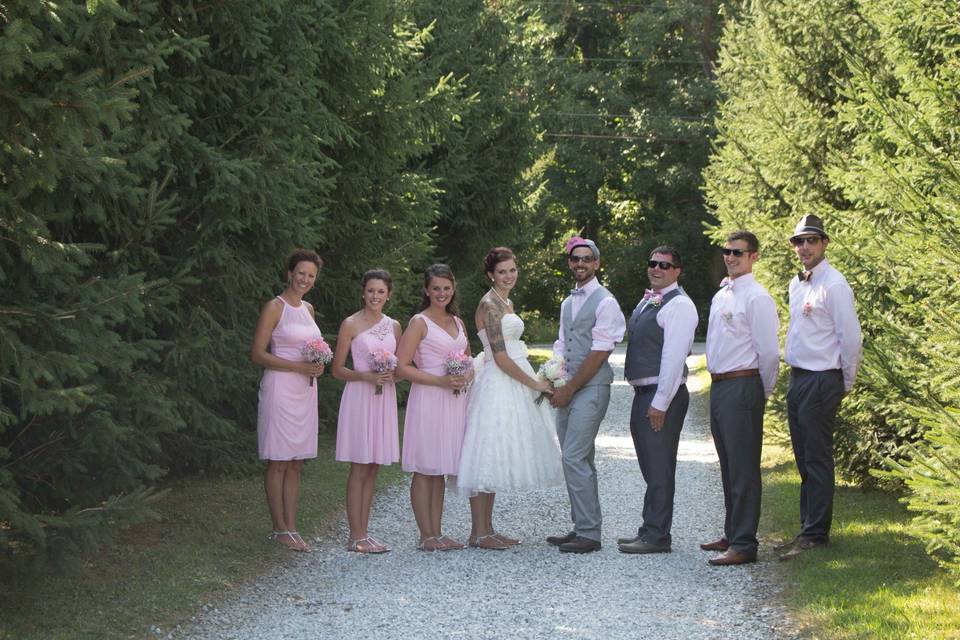 Bridal Party at Pine Trees