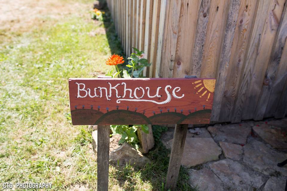 Handprinted signs at SanaView Farms