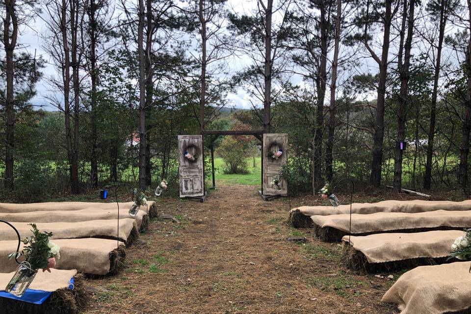 Pine Tree Hay Bale Ceremony