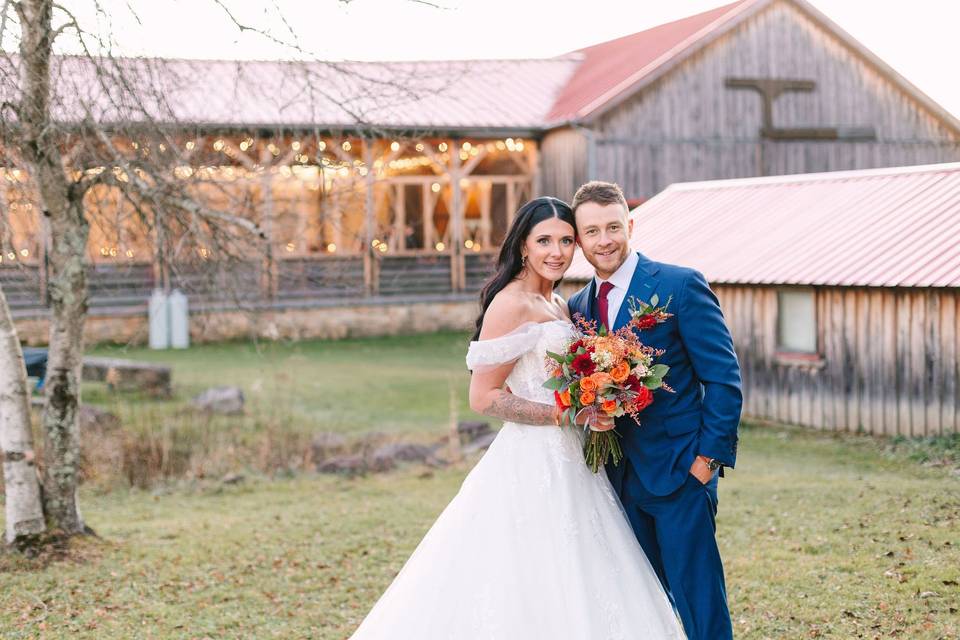 Couple with Barn Backdrop