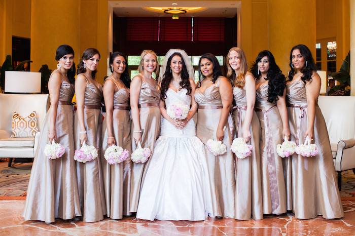 The bride with her bridesmaids