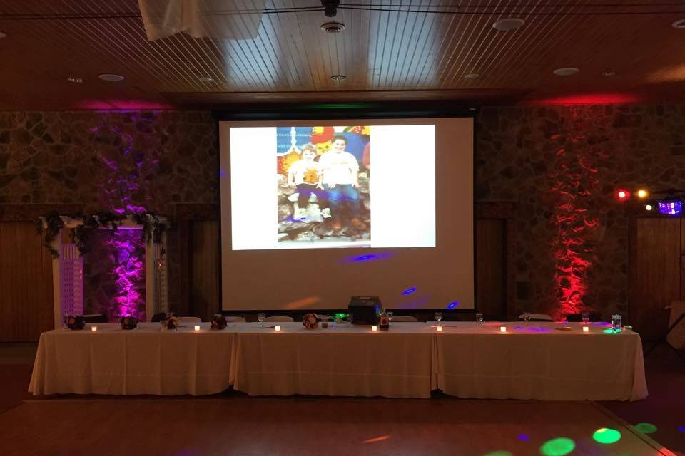 Head table and slideshow