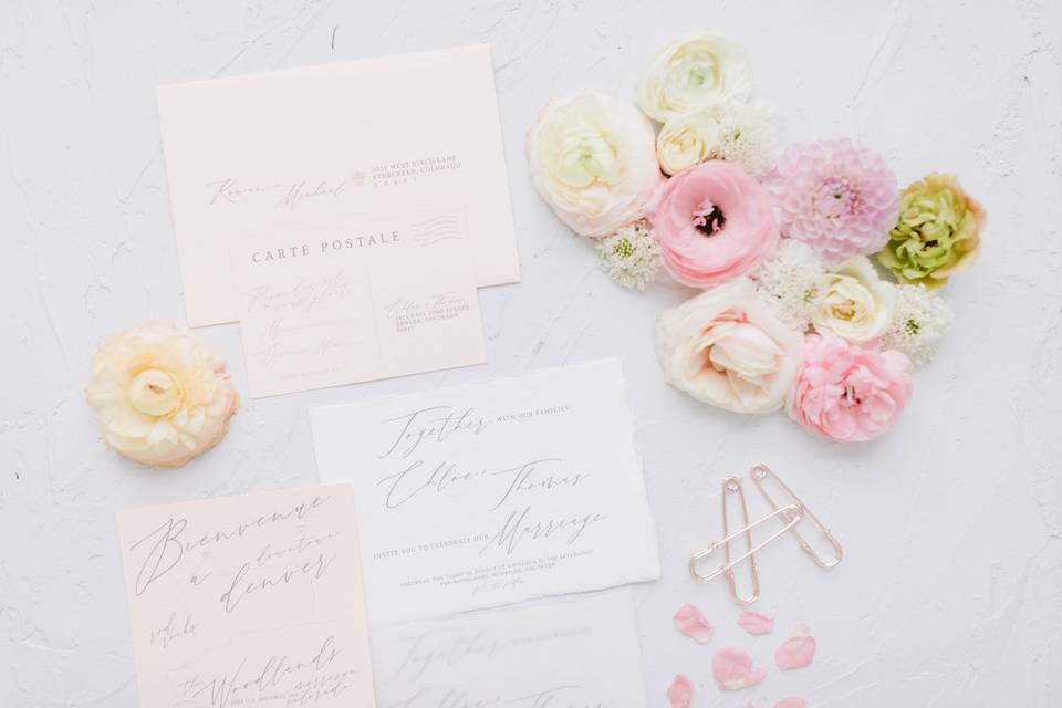 Romantic wedding stationery