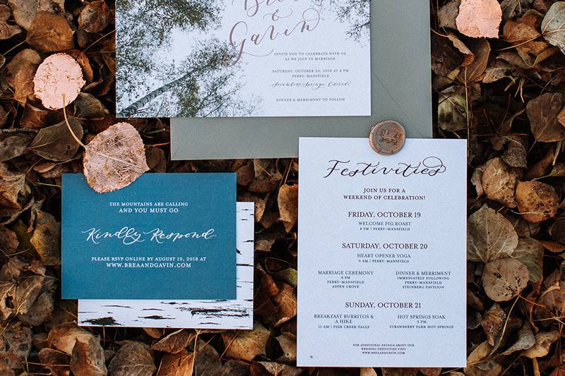 Mountain wedding invitation