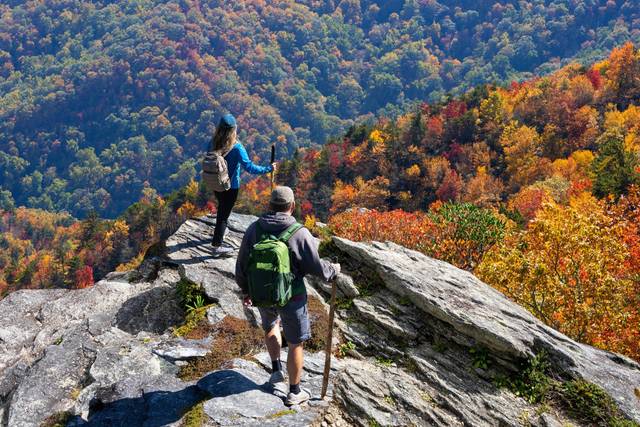 Hiking in autumn