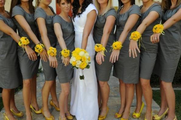 Yellow Sunflower wrist corsage