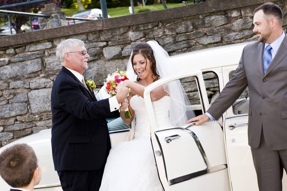 Bride arriving