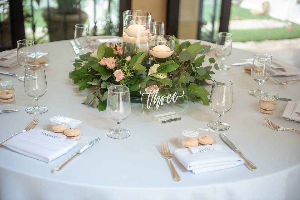 Table number and place cards