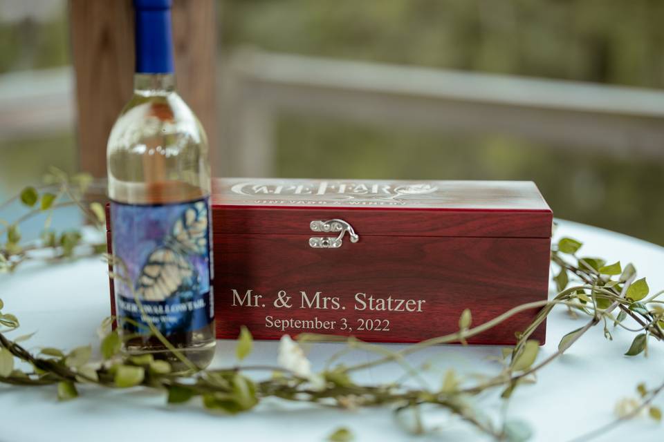 Wine box and love letter