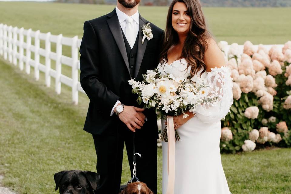 Couple with their dogs