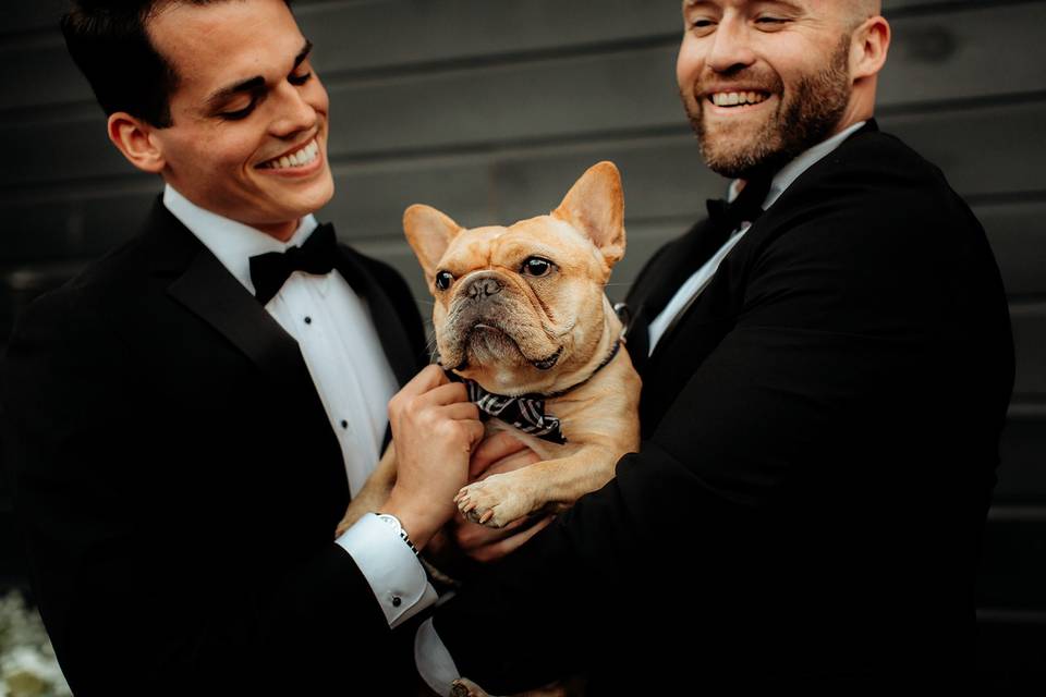 Grooms with their dog