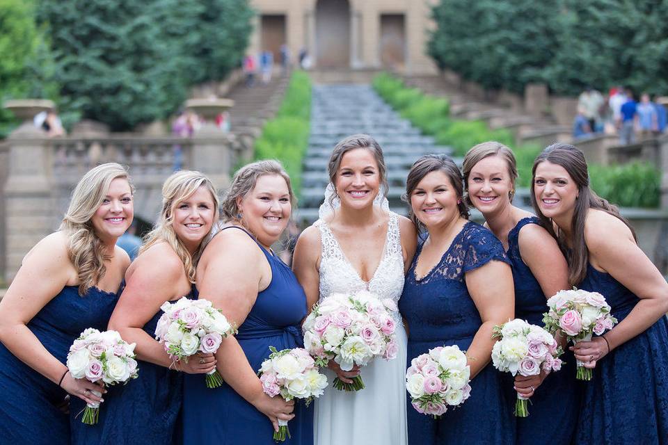 Bride and bridesmaids