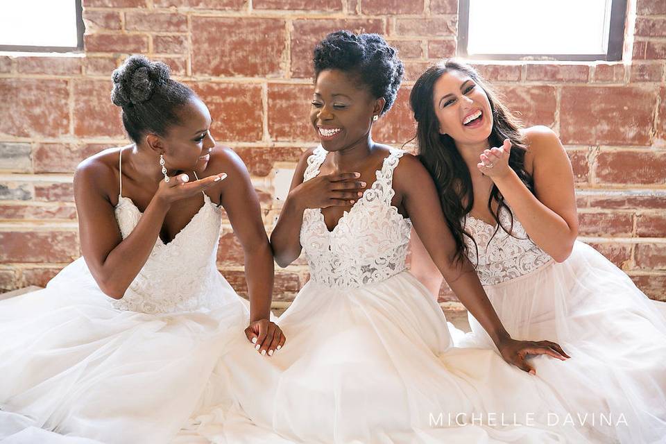 Laughing brides