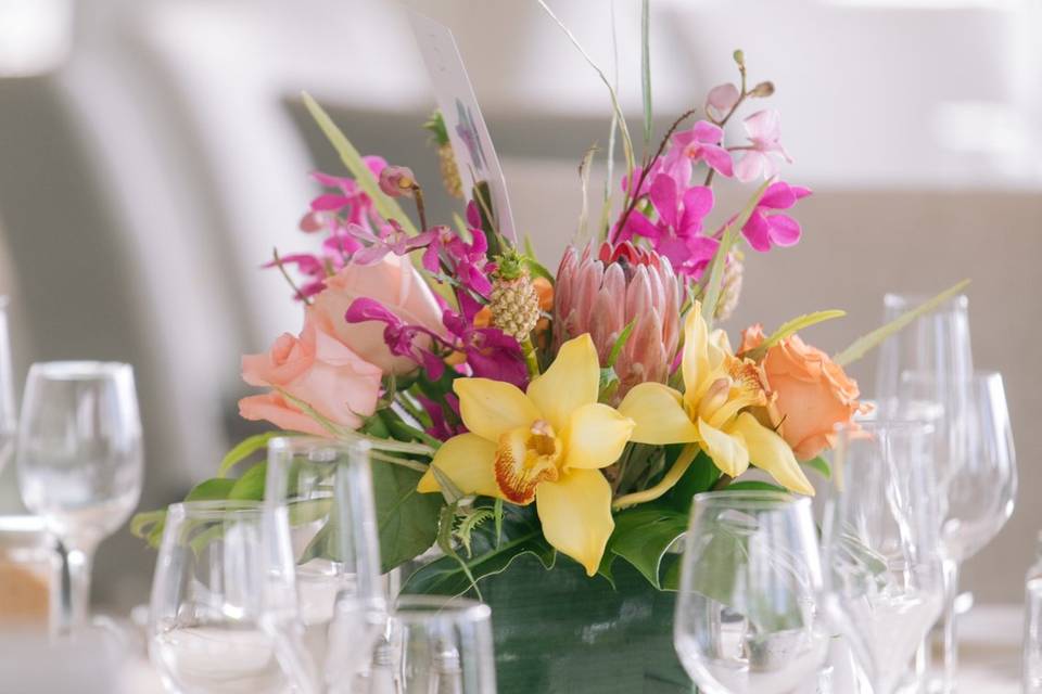 Tropical Low Table Centerpiece