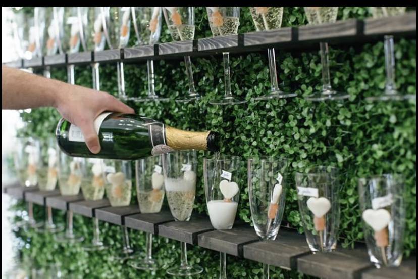 Our champagne wall rental