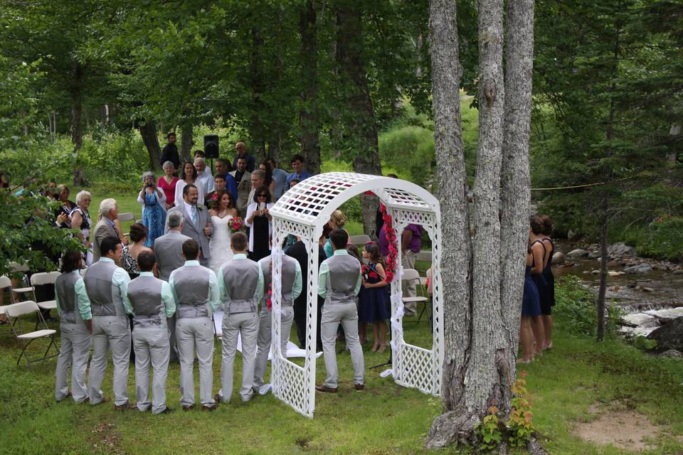 Outdoor wedding ceremony