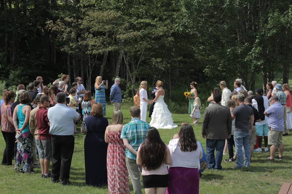 Outdoor wedding ceremony