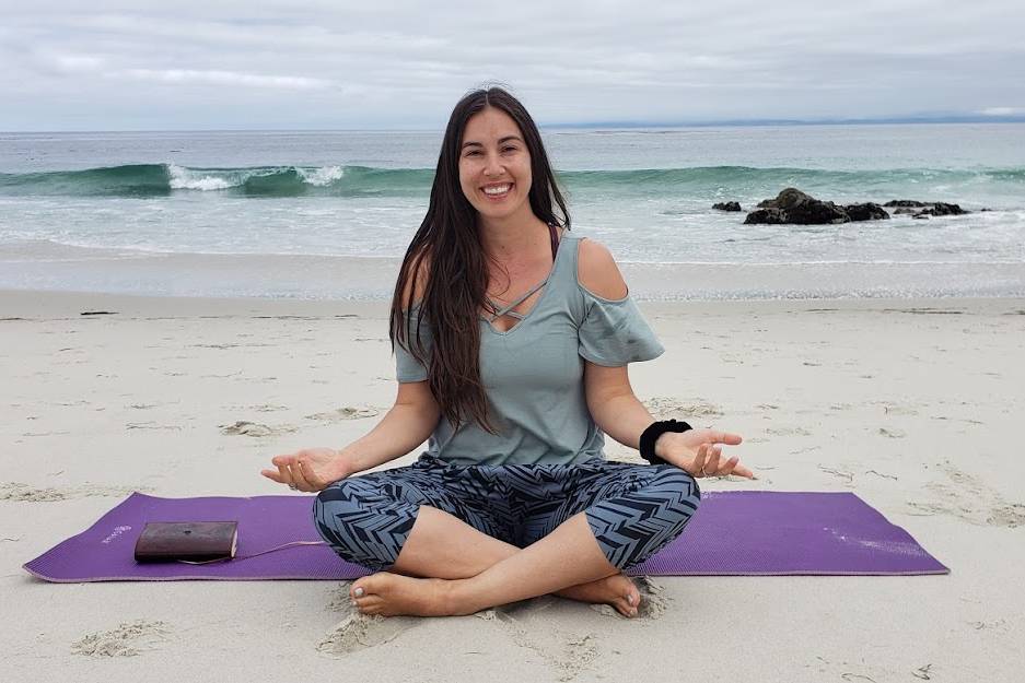 Jess teaching yoga