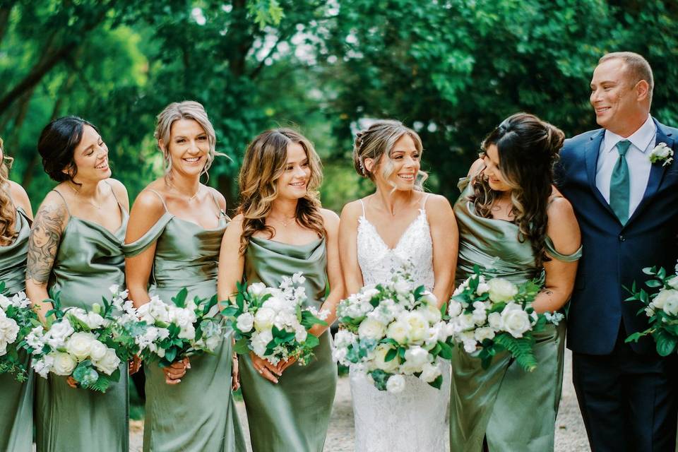 Excited Bridal Party