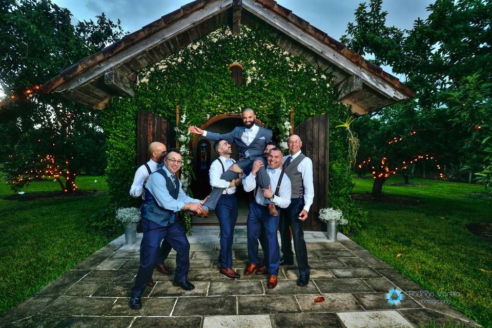 The groom and his groomsmen