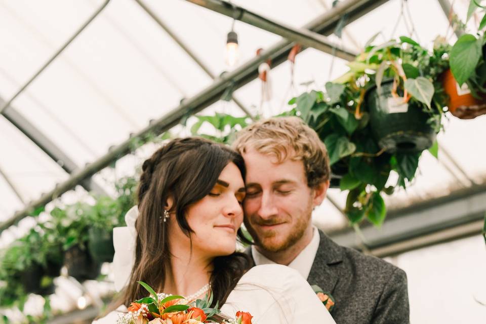 Wedding at a green house