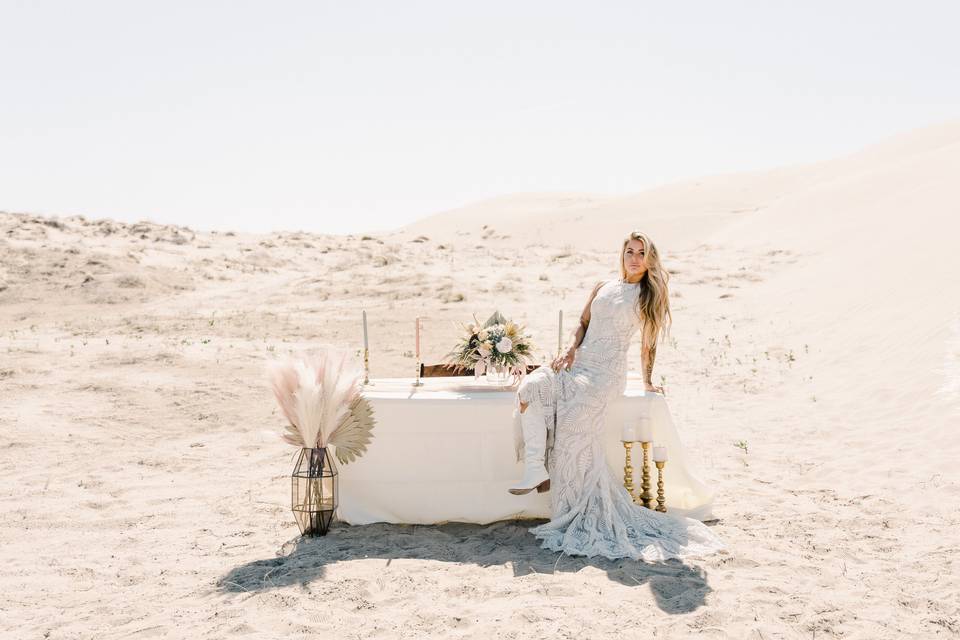 Sand dunes bridal shoot