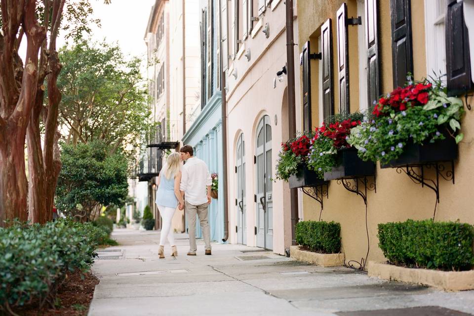 Rainbow row engagement session